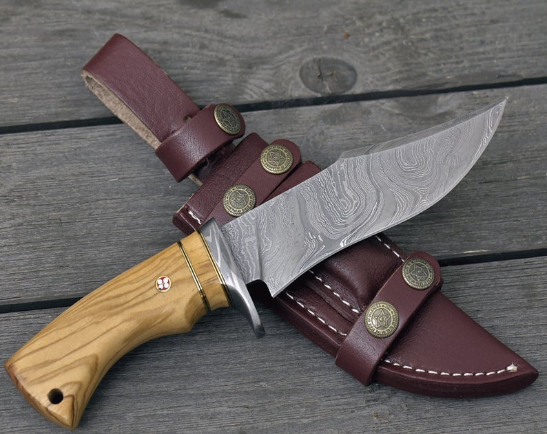 KBS Knives Olive Wood Handle Hunting Knife