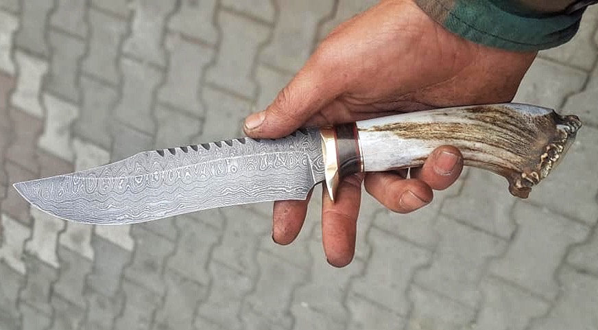 KBS Knives DAMASCUS HUNTING BOWIE KNIFE