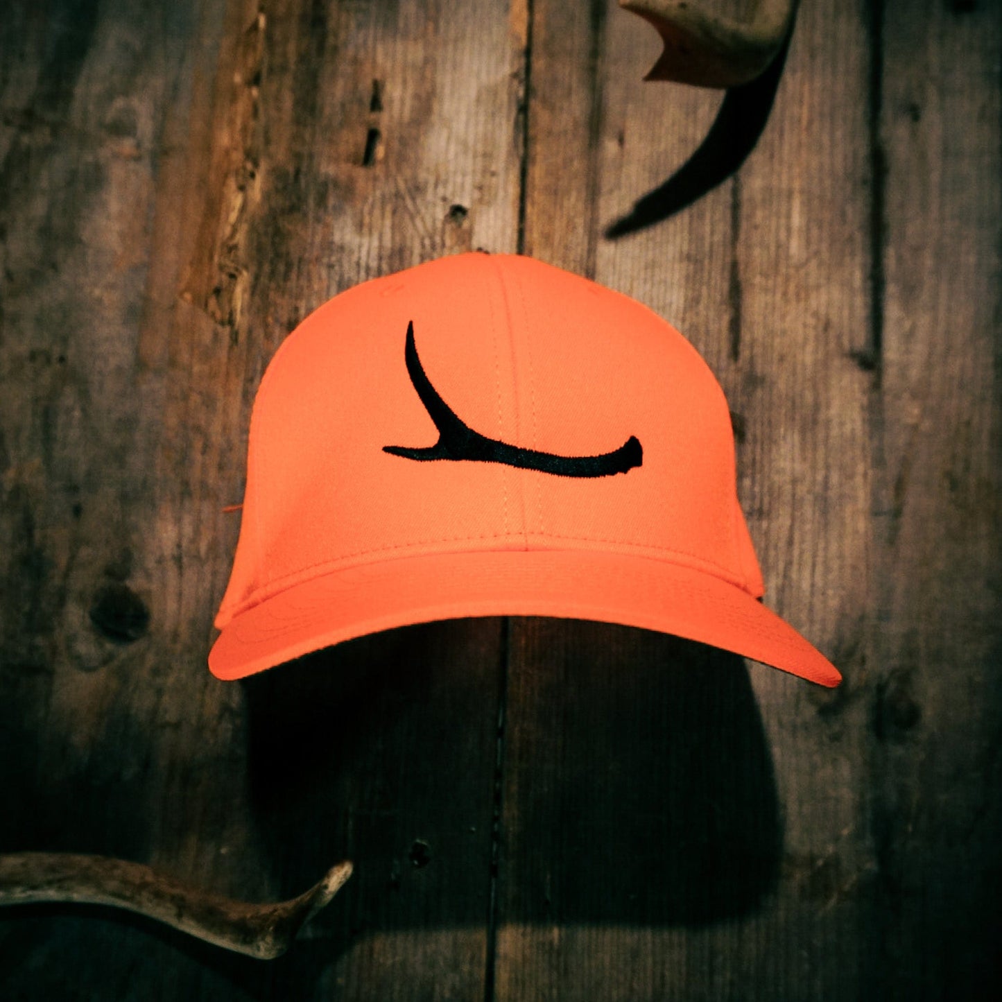 Okayest Hunter - Blaze Orange Antler Cap