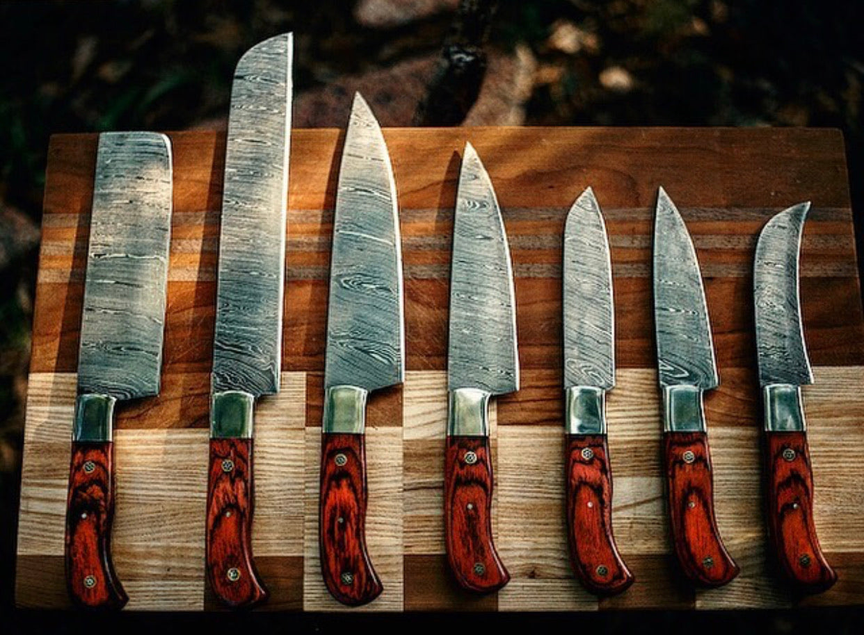 KBS Knives Damascus Steel Kitchen Knives Set