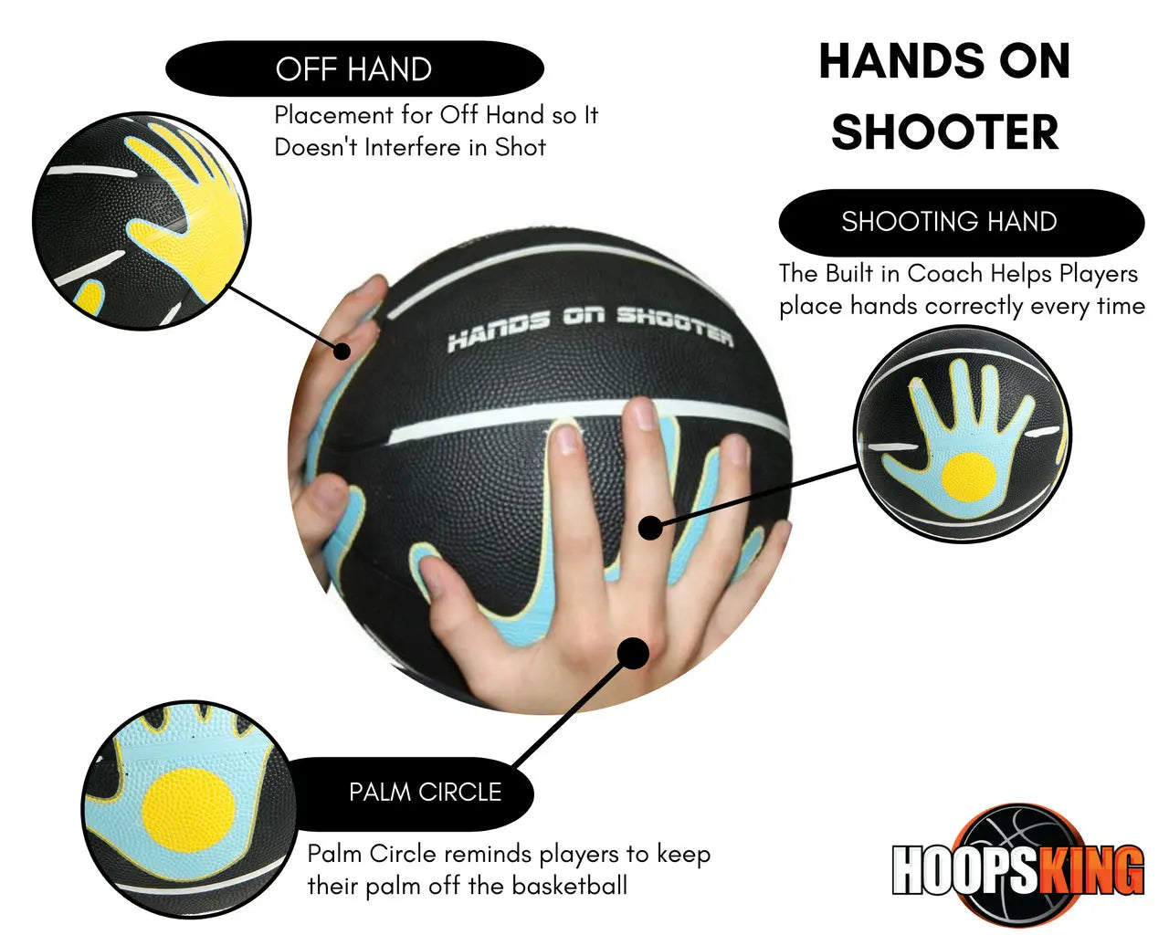HoopsKing Hands on Shooter Basketball w- Hand Placement