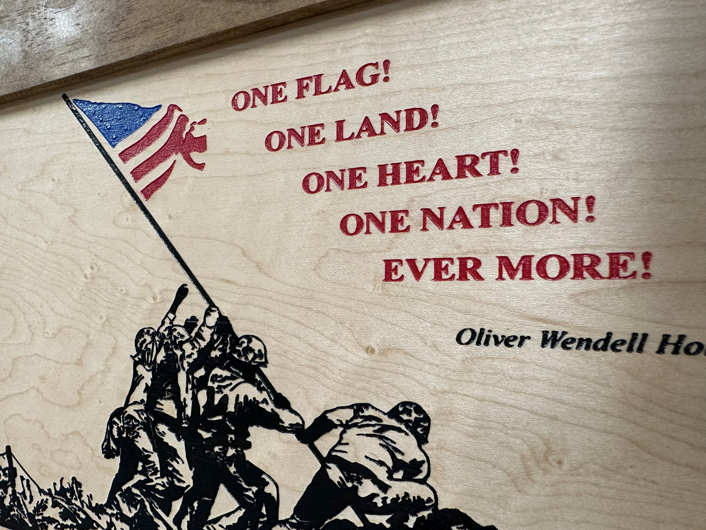 Bellewood Designs - Iwo Jima Flag Raising Decorative Wall-Mounted Secure Gun Cabinet