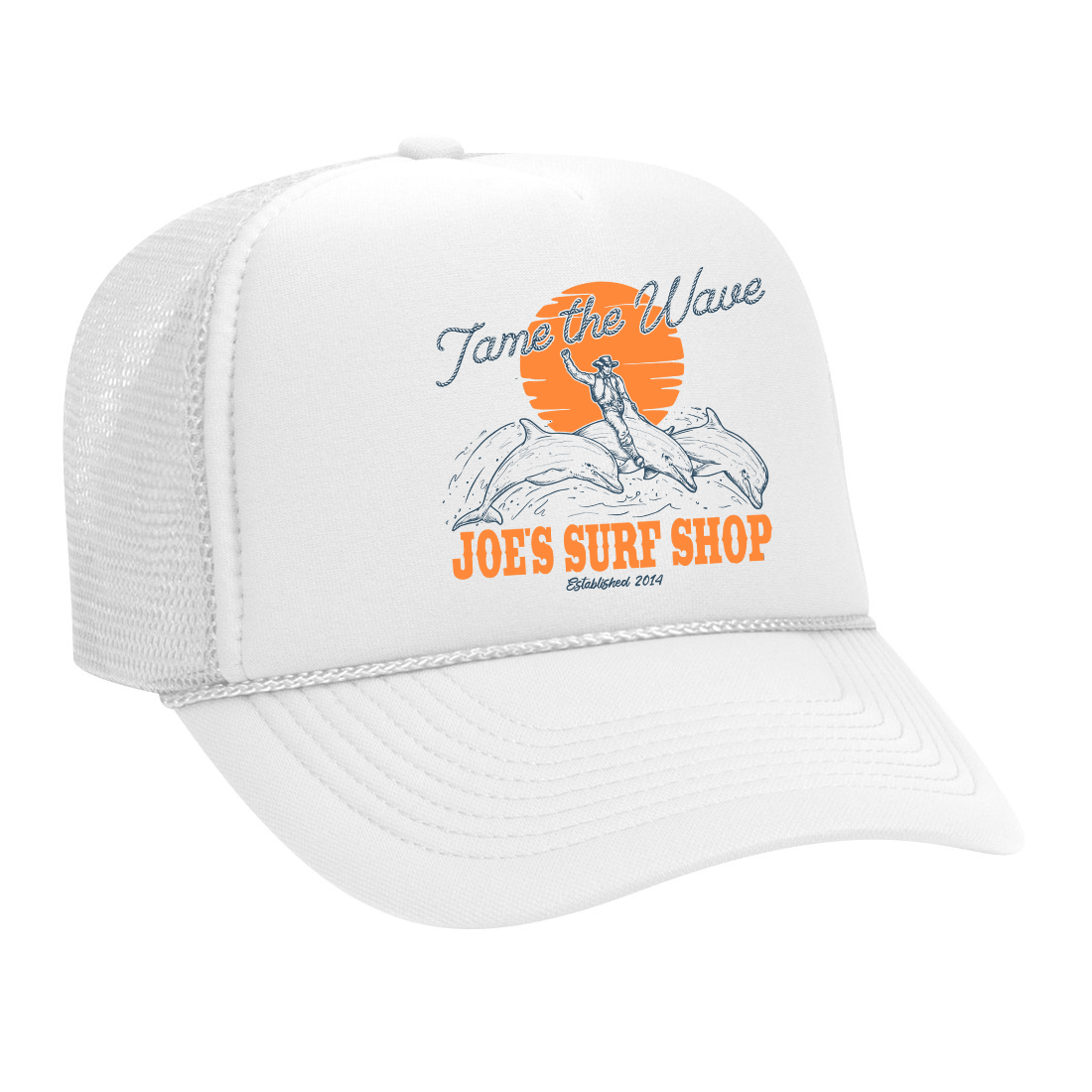 Joe's Surf Shop Diving Dolphins Foam Trucker Hat - Angler's Pro Tackle & Outdoors