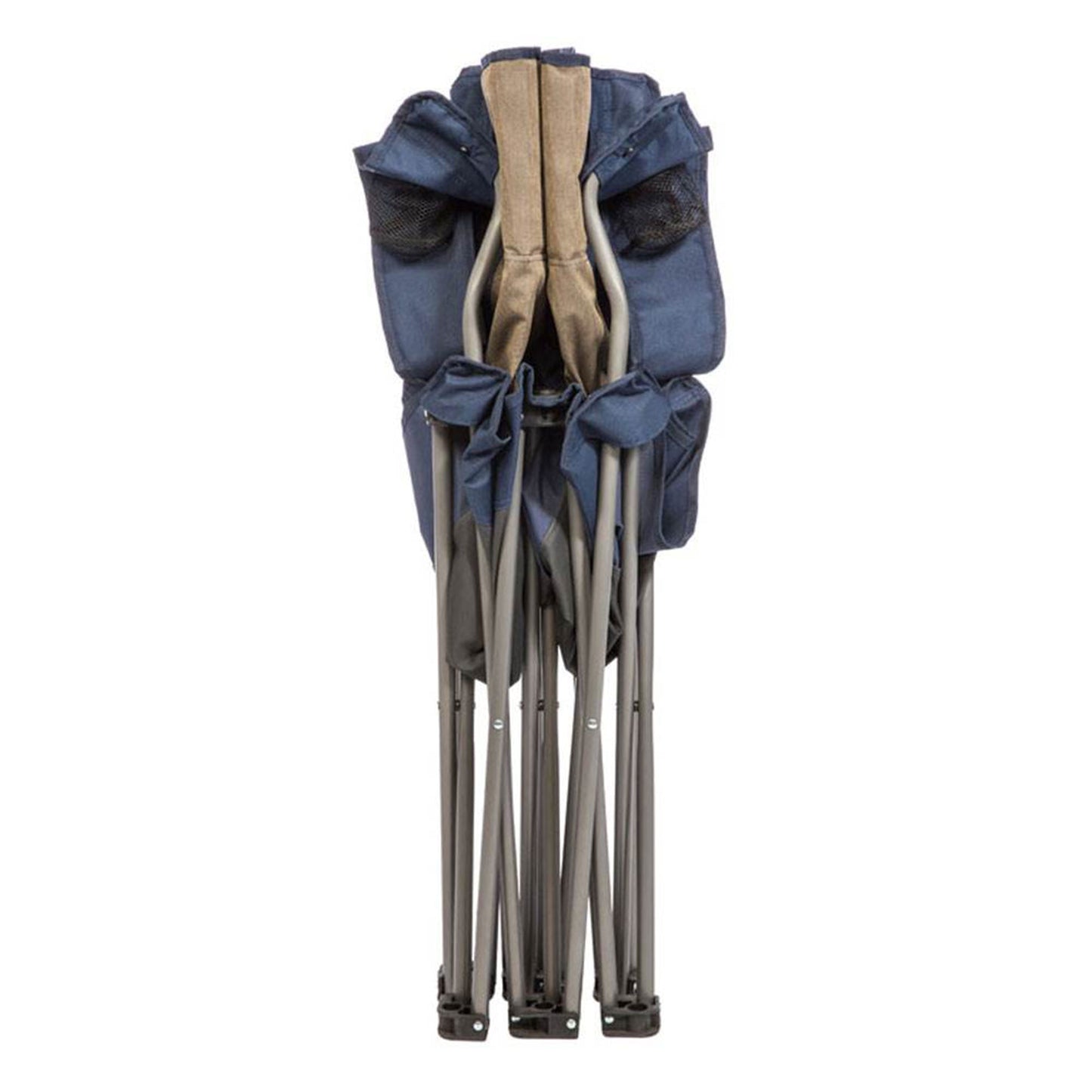 Kamp - Rite Portable Folding Outdoor Double Camping Lawn Beach Chair, Navy/Tan - Angler's Pro Tackle & Outdoors