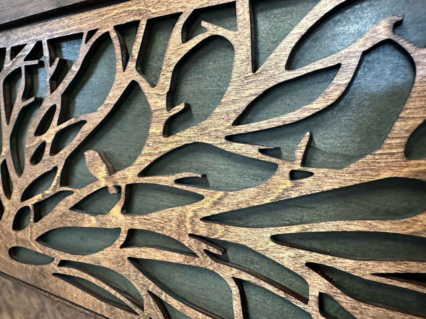 Bellewood Designs - Large Wood Hidden Gun Cabinet Birds In A Tree Wall Decoration - Hidden Gun Safe To Securely Store Your Gun In Plain Sight