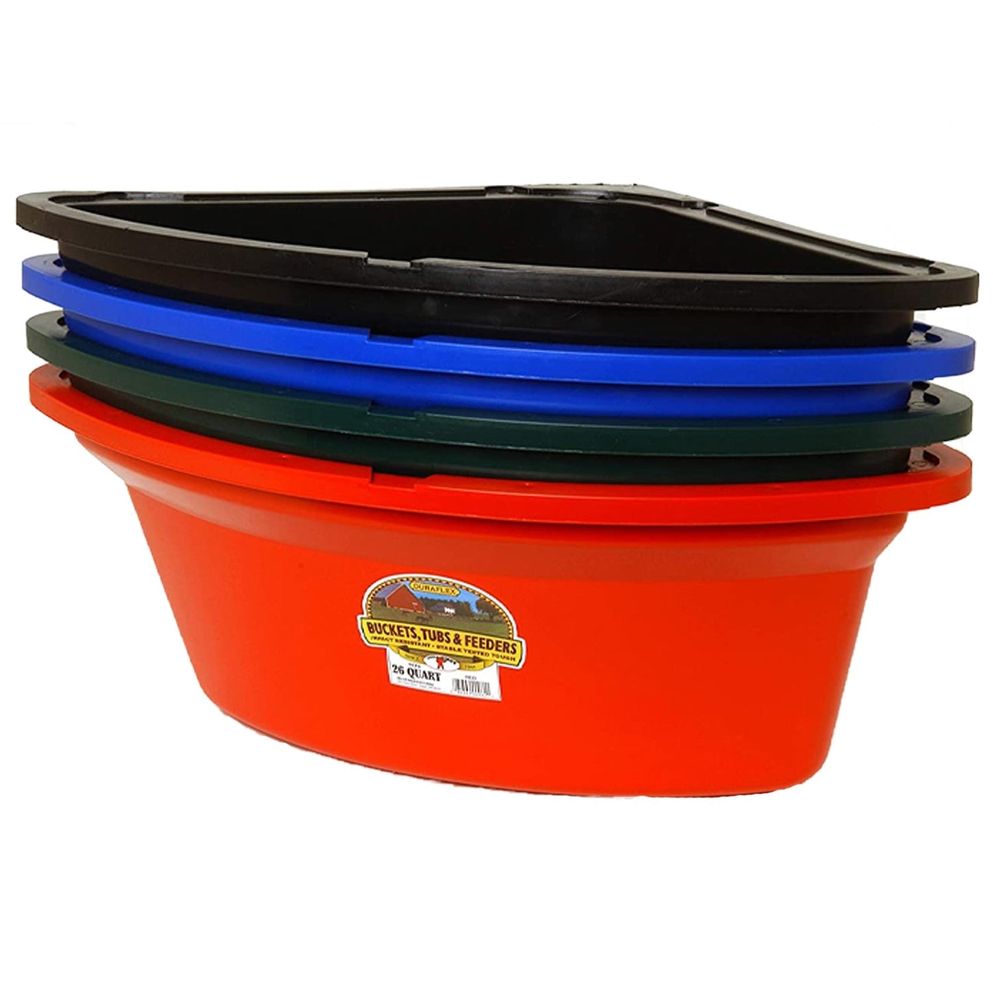 Little Giant 26 Quart Plastic Hanging Corner Livestock Feeder Bucket, Black - Angler's Pro Tackle & Outdoors