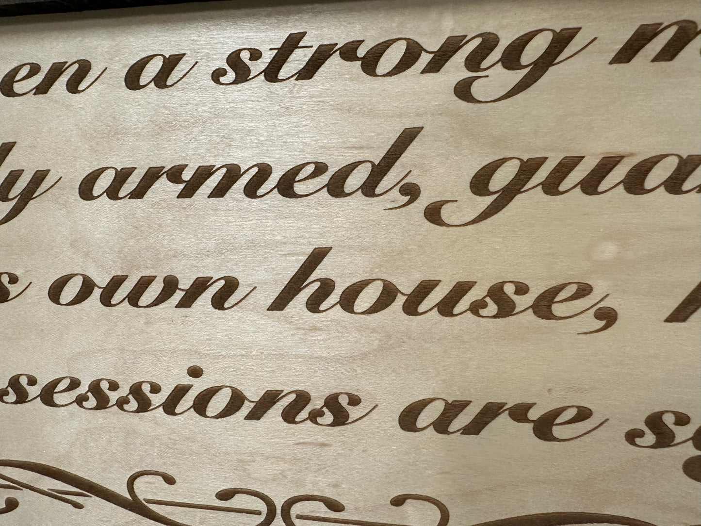 Bellewood Designs - Wood Gun Cabinet Bible Verse Luke 11:21 Wall Decoration - Hidden Gun Safe To Securely Store Your Gun In Plain Sight by Bellewood Designs