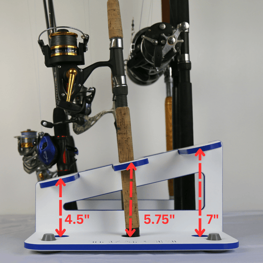 Made in the USA Fishing Rod Rack | 12 Pole Waterproof Wash-down | Dock, Garage, Boat, Storage