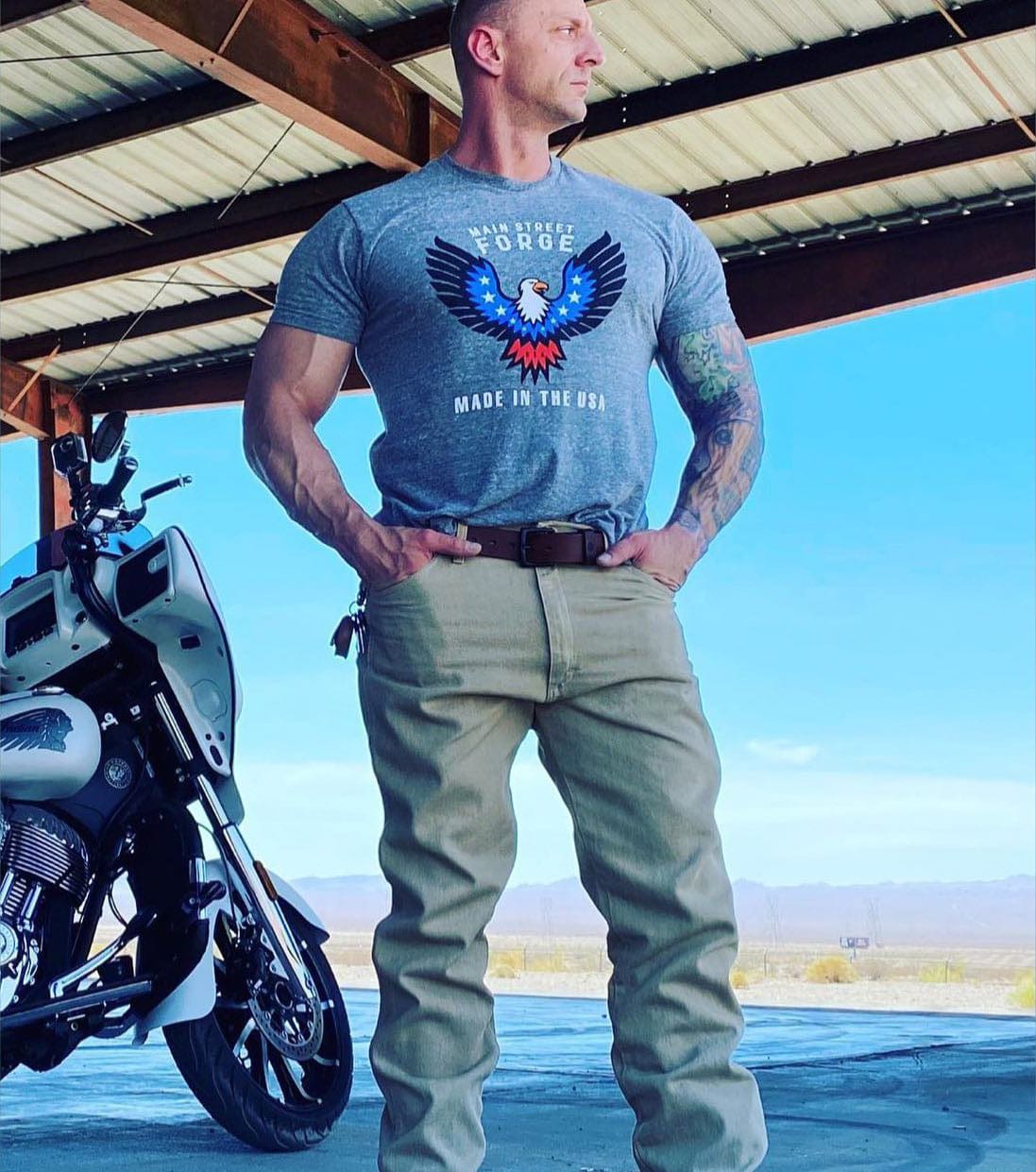 Main Street Forge - Eagle T-Shirt - Tri Blend T-Shirt