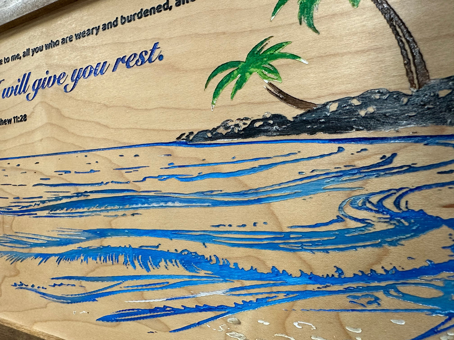 Bellewood Designs - Bible Verse Decorative & Secure Wall-Mounted Gun Cabinet - Matthew 11:28