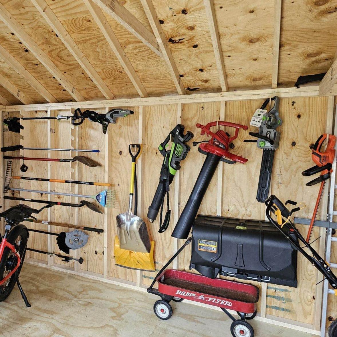 HangThis Up - MAX SHED ORGANIZATION KIT | Storage Yard Garden Shed, Sheds For Sale, Yard Tool Organizer, Garden Tool Storage, Yard tool Rack, Shed Accessories