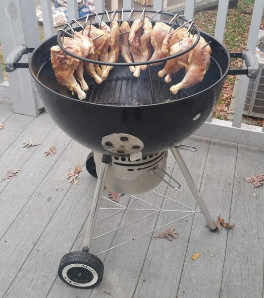 Hunsaker Vortex Smokers Meat Hanger for 22" Kettle: Smoke More Meat, Faster and Easier