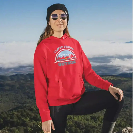 Outdoorzees I Love Peeing Outside Adult Women Fleece Hoodie