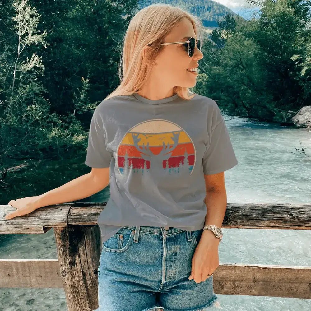Outdoorzees Deer Color T-Shirt for Women