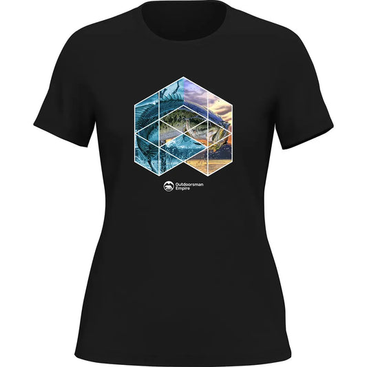 Outdoorzees Fishing Geometry T-Shirt for Women