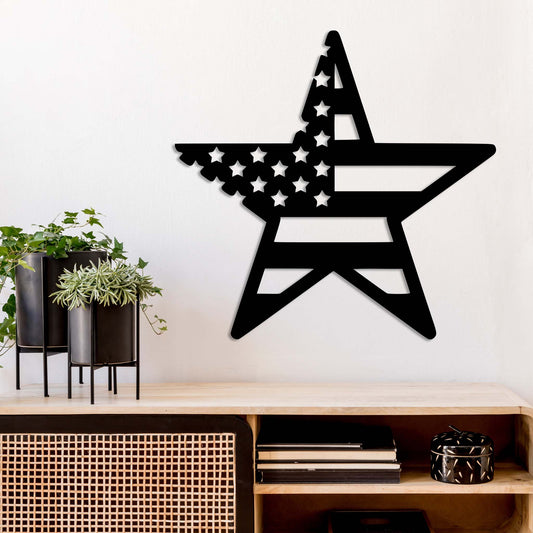 MetalPlex - American Flag Star - Metal Wall Art