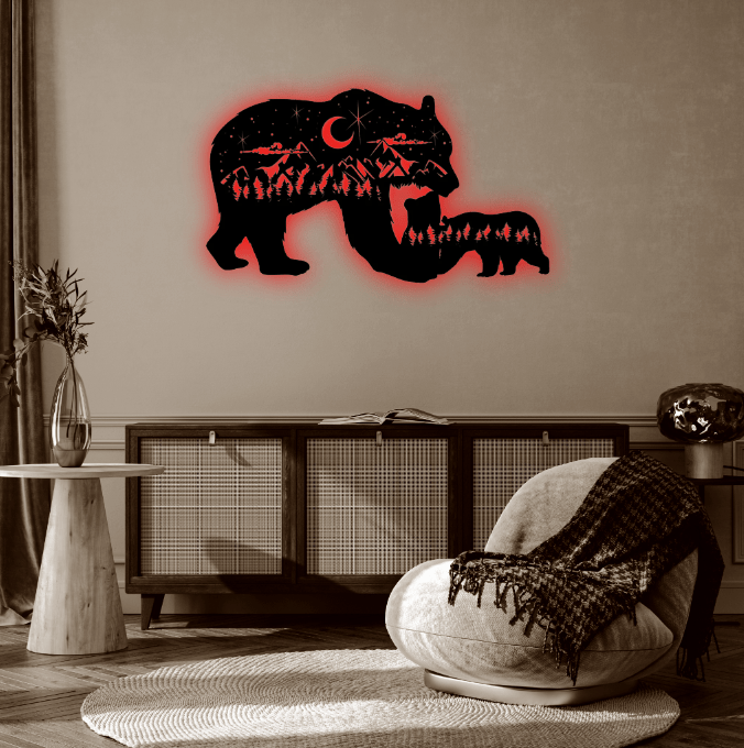 MetalPlex - Bear Family - Metal Wall Art