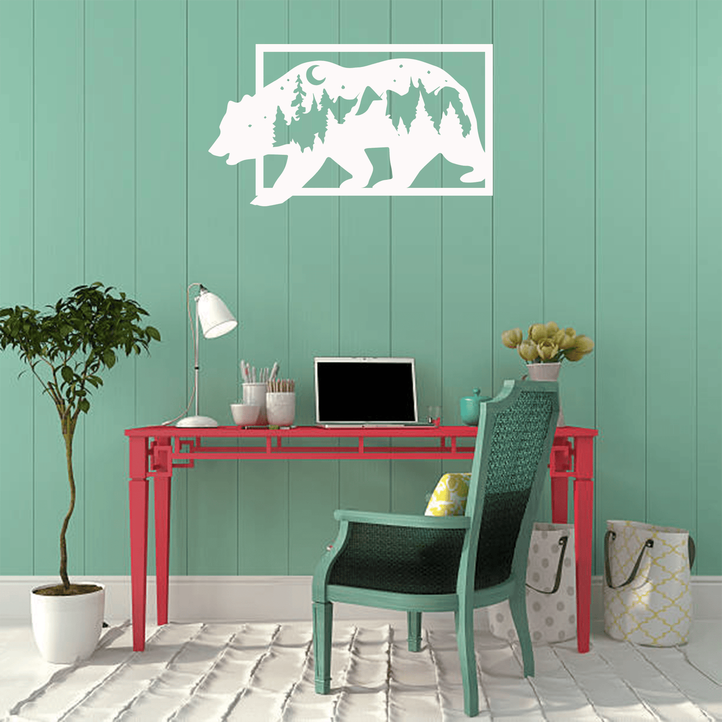 MetalPlex - 3D Look Bear Metal Wall Art