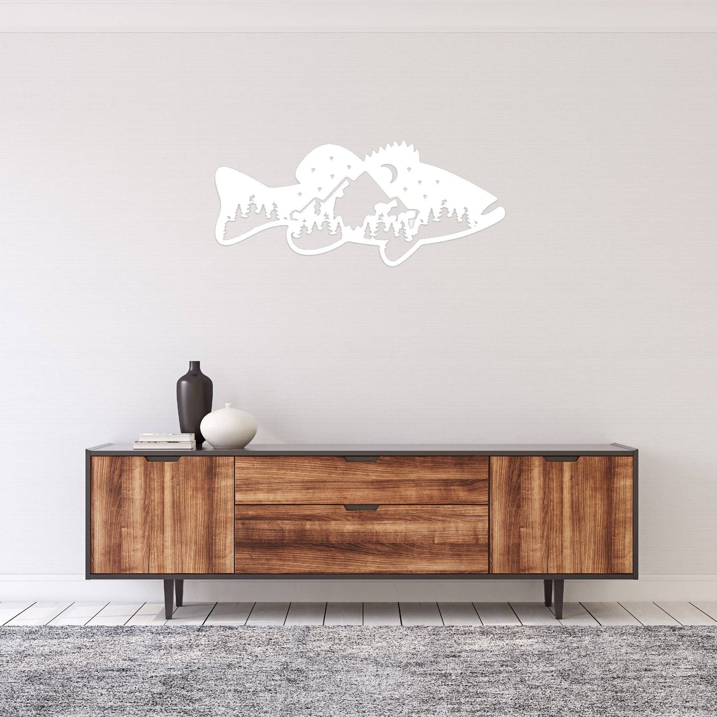 MetalPlex - Bass Fish Design - Metal Wall Art