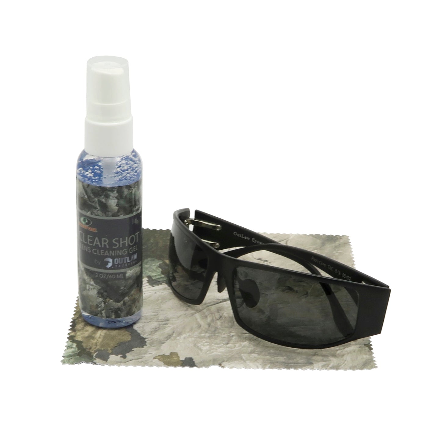 Mossy Oak ClearShot 2 Oz. Lens Cleaner Spray, Microfiber Cleaning Cloth & Tactical Glasses Retaining Cord - Angler's Pro Tackle & Outdoors