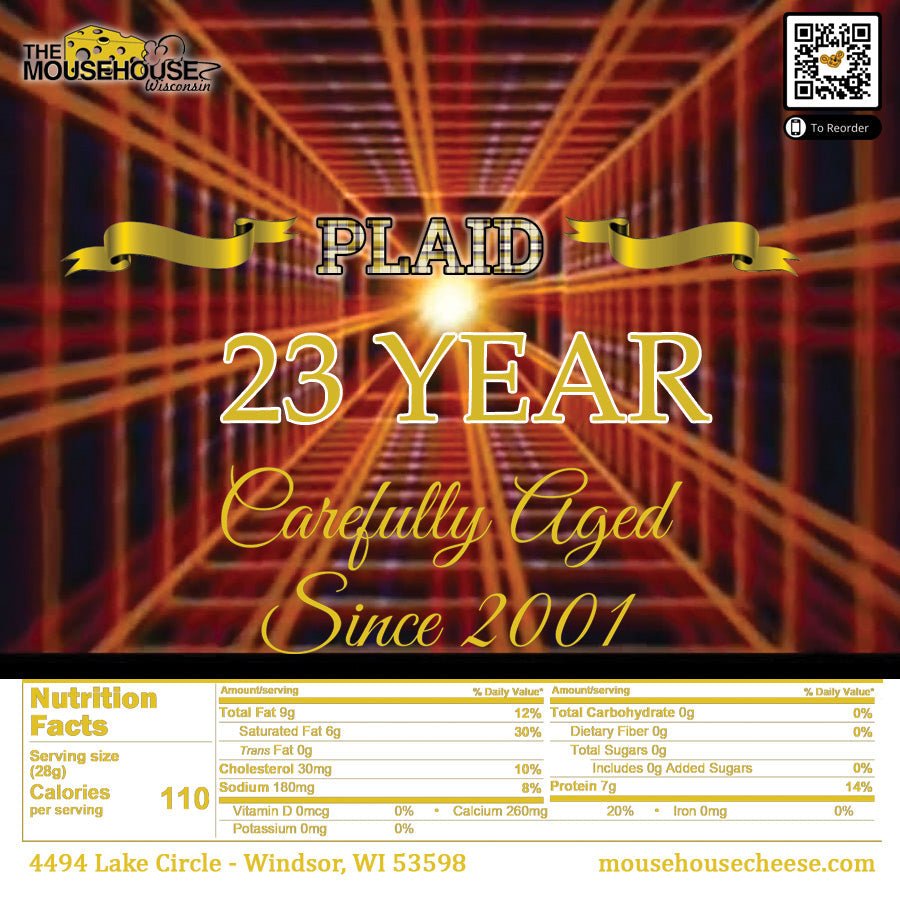 Mousehouse Cheesehaus 20 Year Plaid Aged Cheddar - 8 ounces - Angler's Pro Tackle & Outdoors