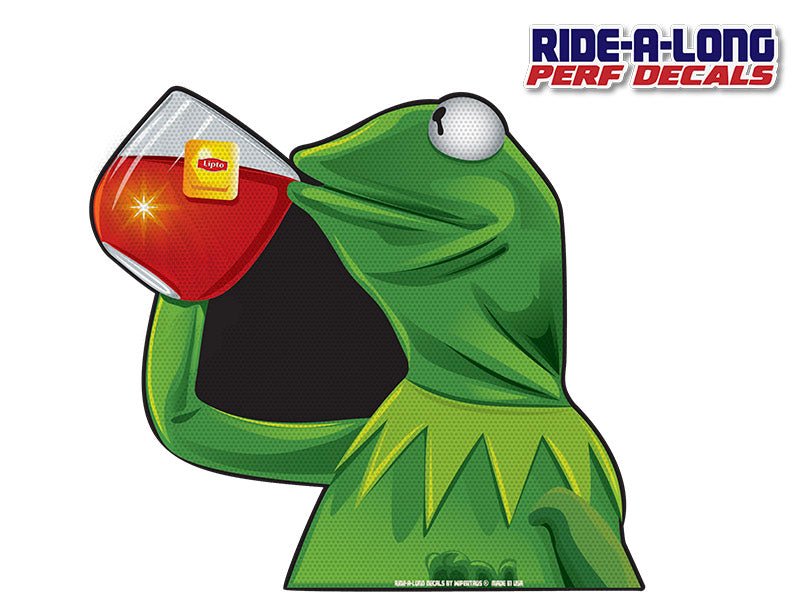 *NEW* Kermie Sippin Tea *RIDE A LONG* Perforated Decal - Angler's Pro Tackle & Outdoors