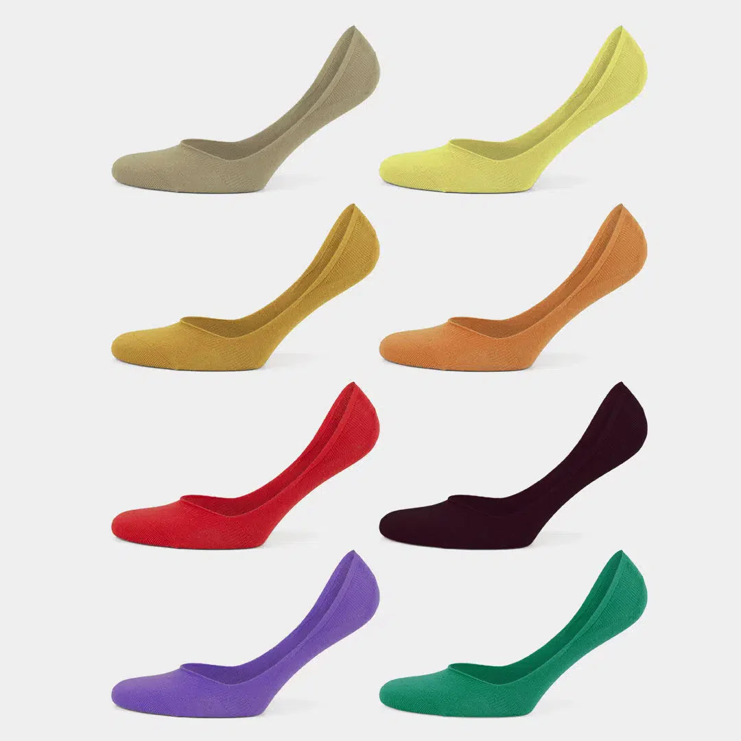 GoWith Women's Cotton No show Non-slip Colorful Socks