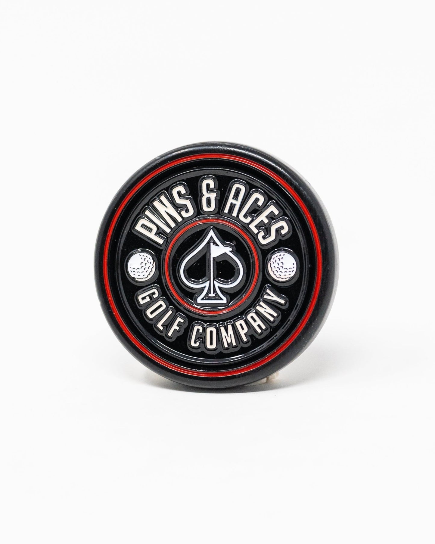 Pins and Aces Pop Out Medallion Ball Marker - Black - Angler's Pro Tackle & Outdoors