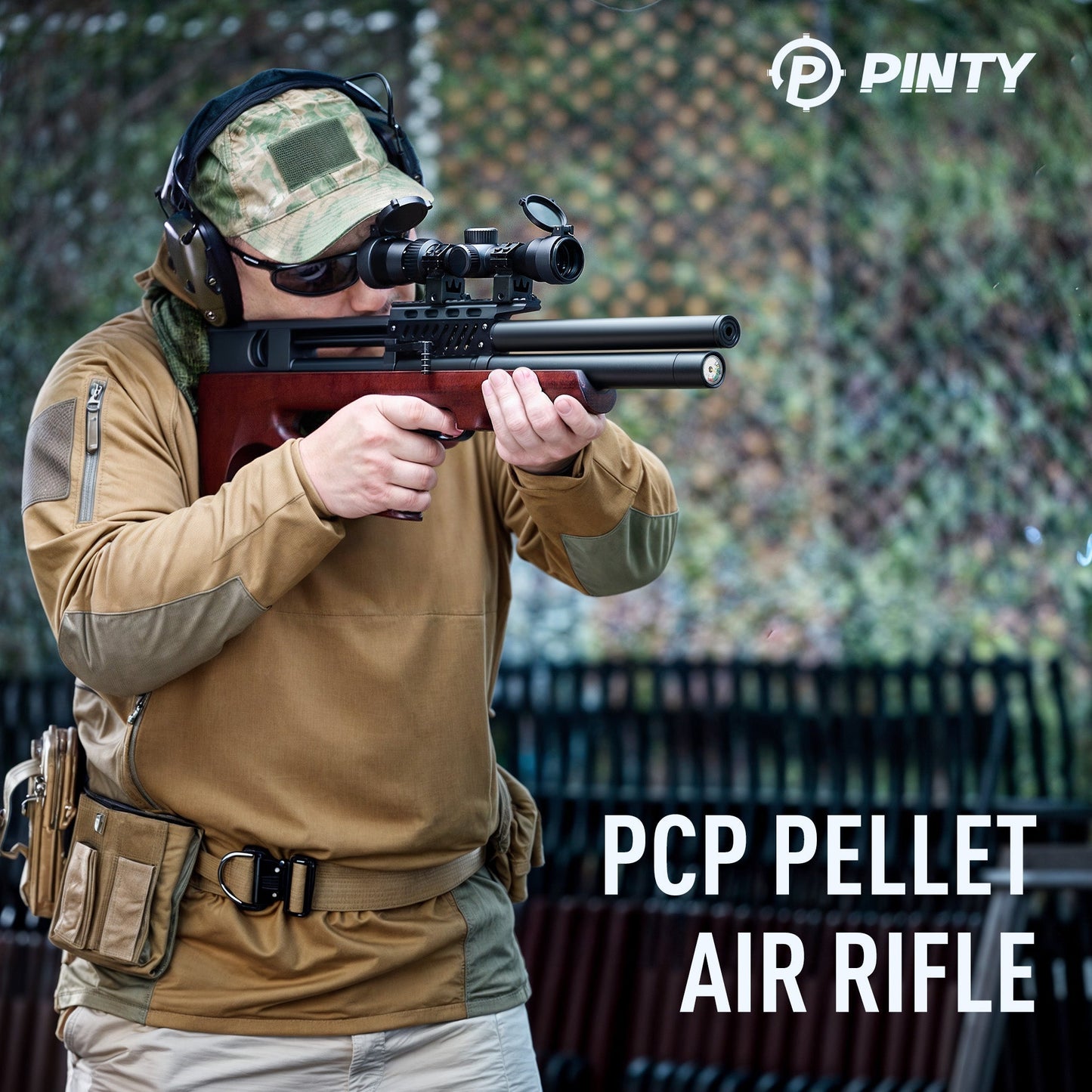 Pinty Scopes 9 Pellet .22Cal Bullpup PCP Air Gun High Power for Small Game Hunting Shooting - Angler's Pro Tackle & Outdoors