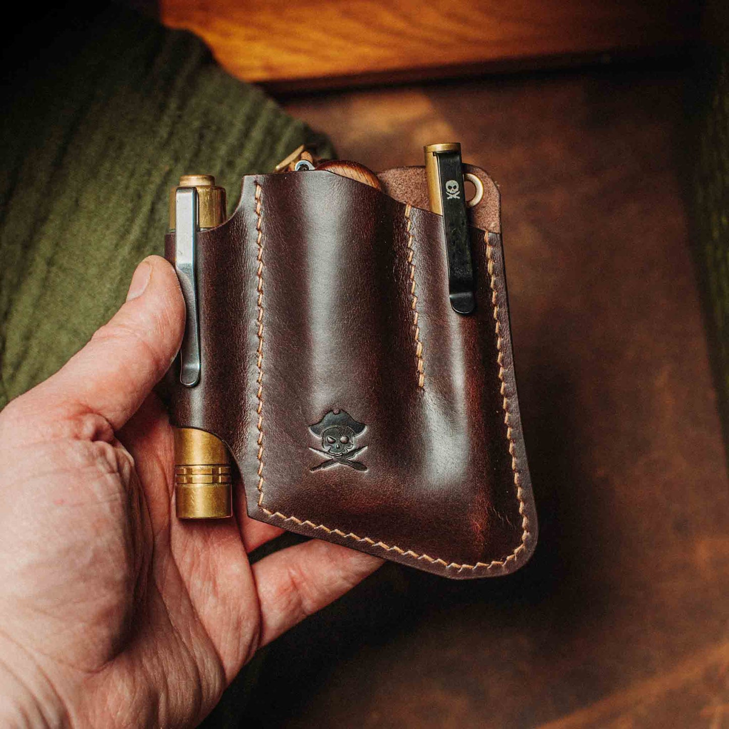 Pirate Goods EDC Pocket Organizer - First Mate v3 | Leather Pocket Carrier - Angler's Pro Tackle & Outdoors