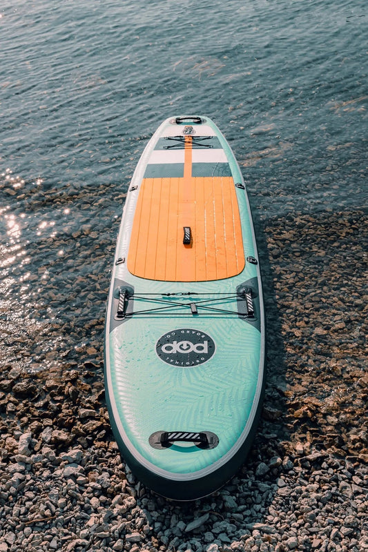 POP Board 11'0" Yacht Hopper Inflatable Touring SUP - Mint/Teak/Blue - Angler's Pro Tackle & Outdoors