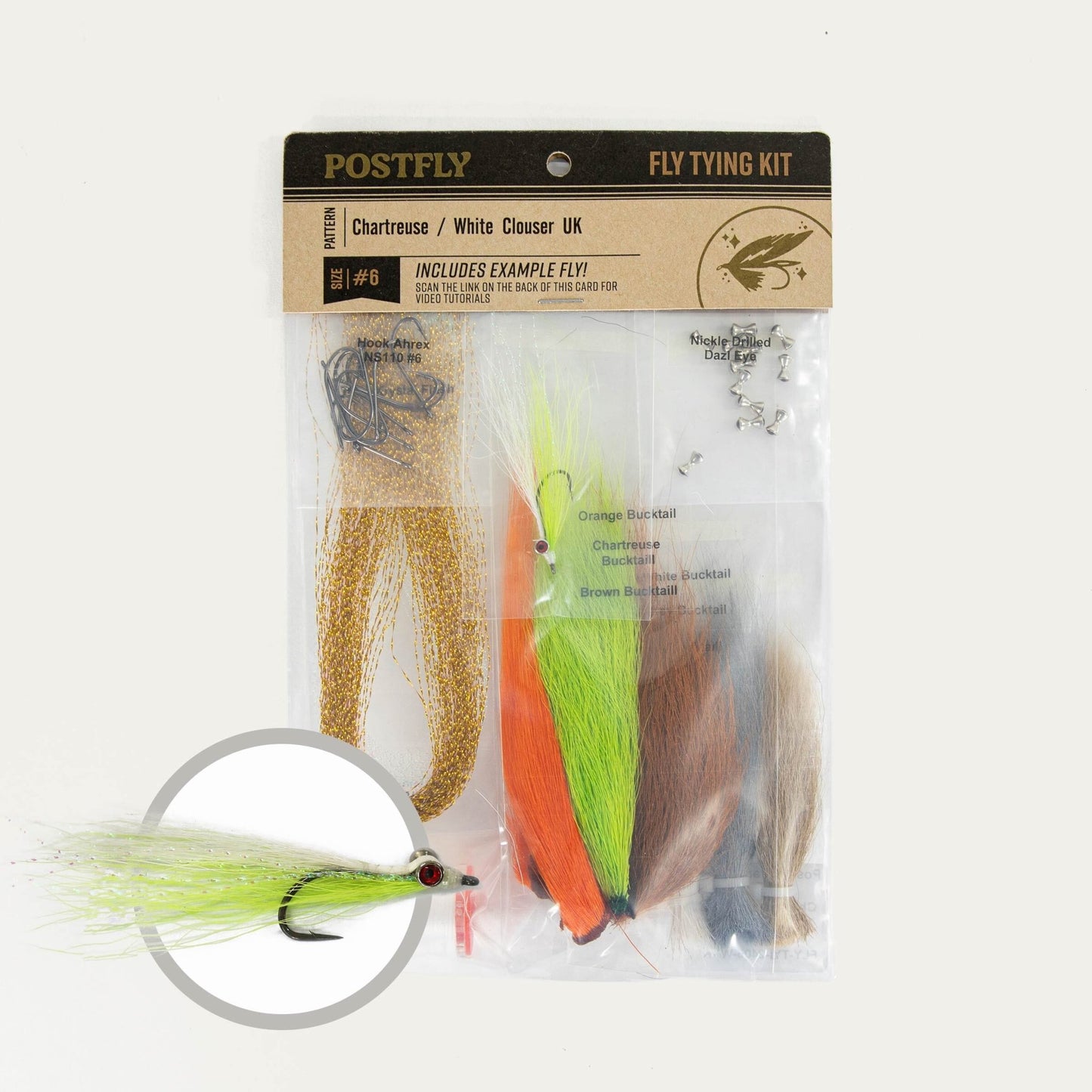 Postfly Fly Tying Kit | Clouser Chartreuse - Angler's Pro Tackle & Outdoors