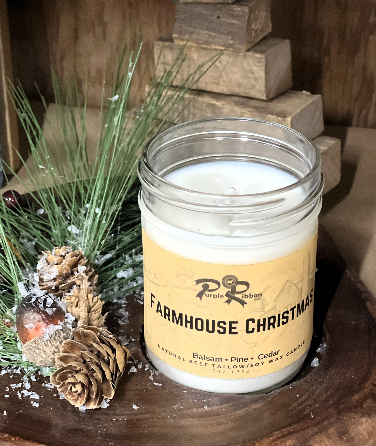 Purple Ribbon Beef Natural Beef Tallow & Soy Hand Poured Candles - Angler's Pro Tackle & Outdoors