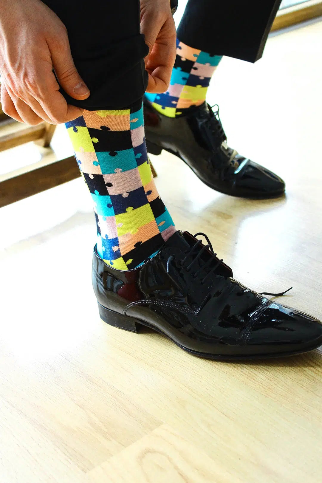GoWith Men's Bamboo Colorful Crew Funny Dress Socks