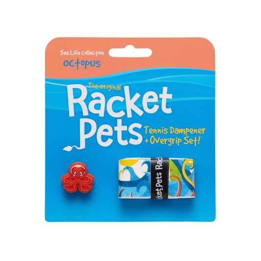 Racket Pets Octopus Tennis Overgrip Tape and Matching Shock Absorbing Dampener for Tennis Racket - Angler's Pro Tackle & Outdoors
