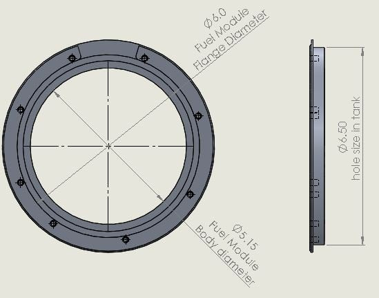 Range Industries Aluminum Weld - in Fuel Pump Mounting Ring - Angler's Pro Tackle & Outdoors