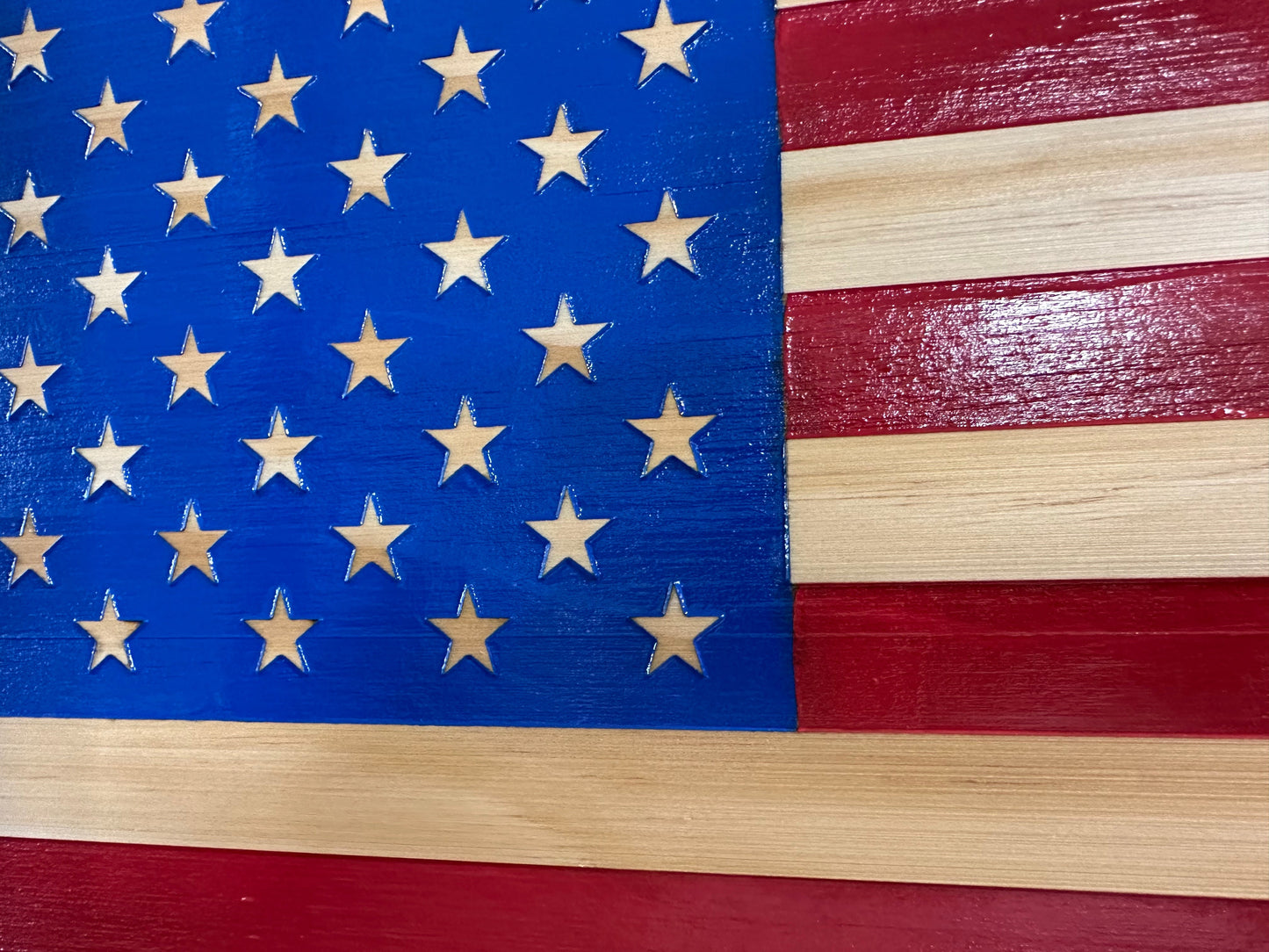 Bellewood Designs - American Flag Decorative & Secure Wall-Mounted Gun Cabinet (Red & Blue)