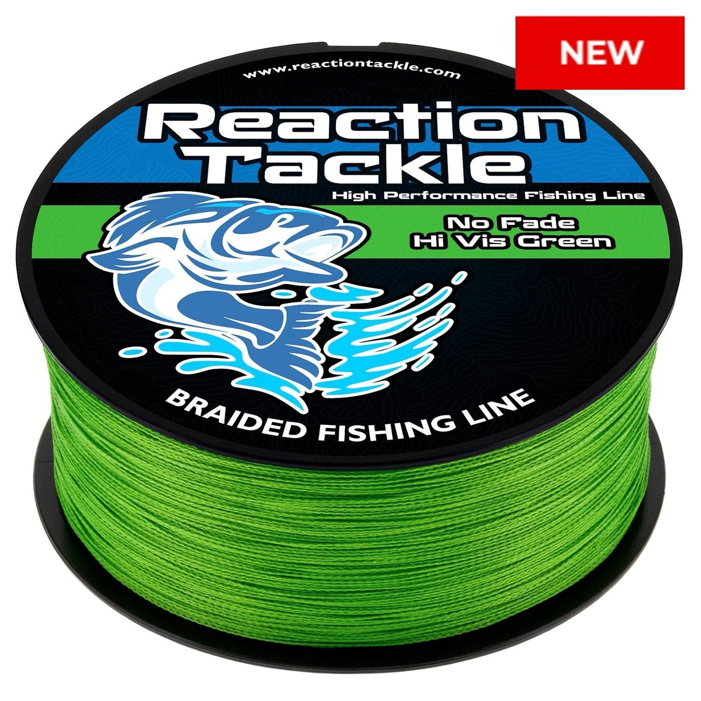 Reaction Tackle Braided Fishing Line - NO FADE Hi Vis Green - Angler's Pro Tackle & Outdoors
