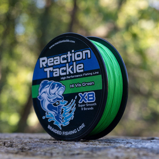 Reaction Tackle X8 Braided Fishing Line - Hi Vis Green 8 Strand - Angler's Pro Tackle & Outdoors