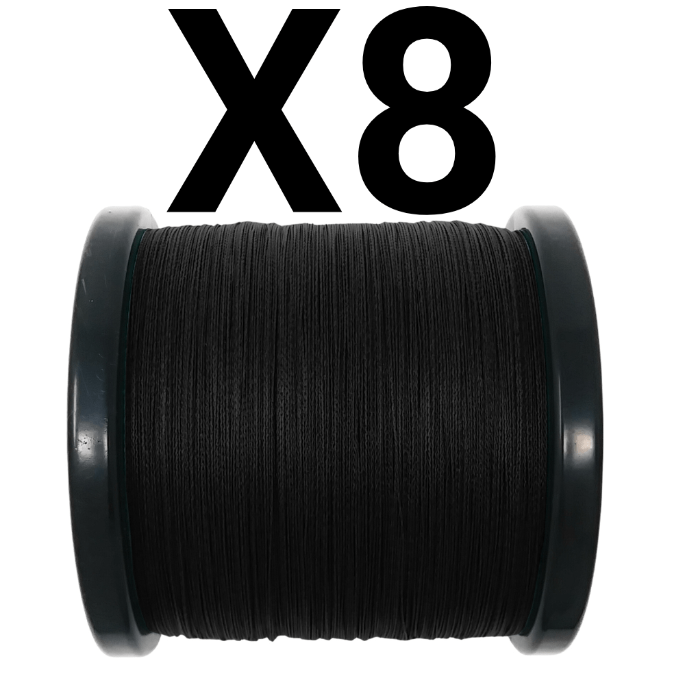 Reaction Tackle X8 Braided Fishing Line - NO FADE Black 8 Strand - Angler's Pro Tackle & Outdoors
