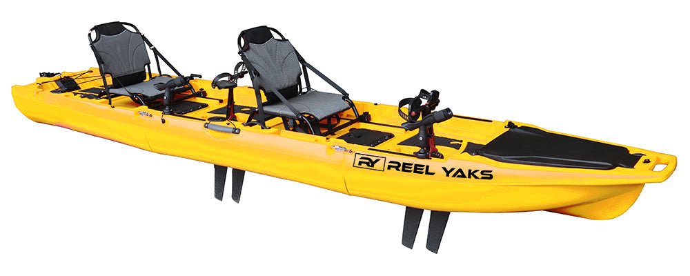 ReelYaks 13.8ft Rocket Fin Drive Tandem & Solo Modular Fishing Kayak | Fin Drive | 550lbs Capacity | 3 Piece - Angler's Pro Tackle & Outdoors