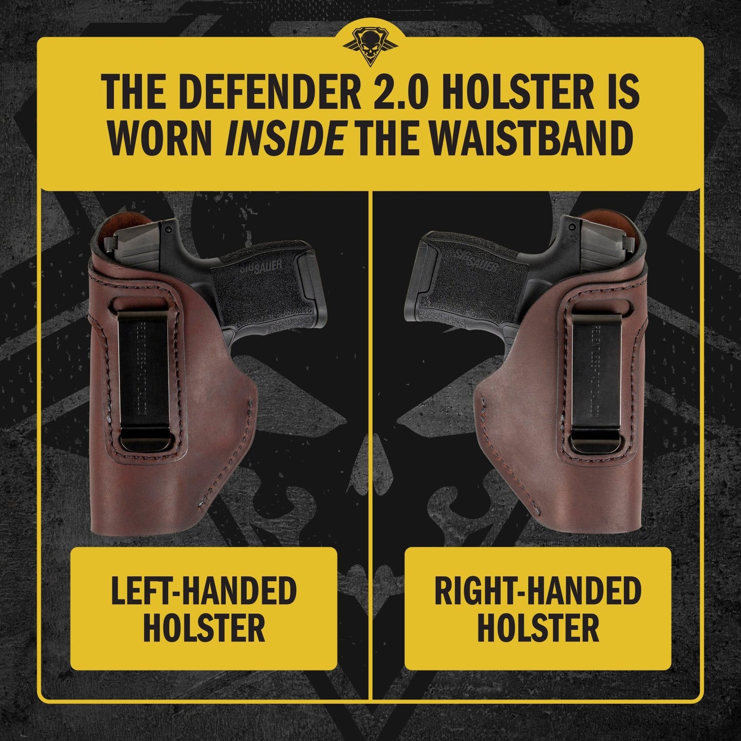 Relentless Tactical The Defender Leather IWB Holster | Fits Glock 42 | P365 | Hellcat | Lifetime Warranty | Made in USA - Angler's Pro Tackle & Outdoors