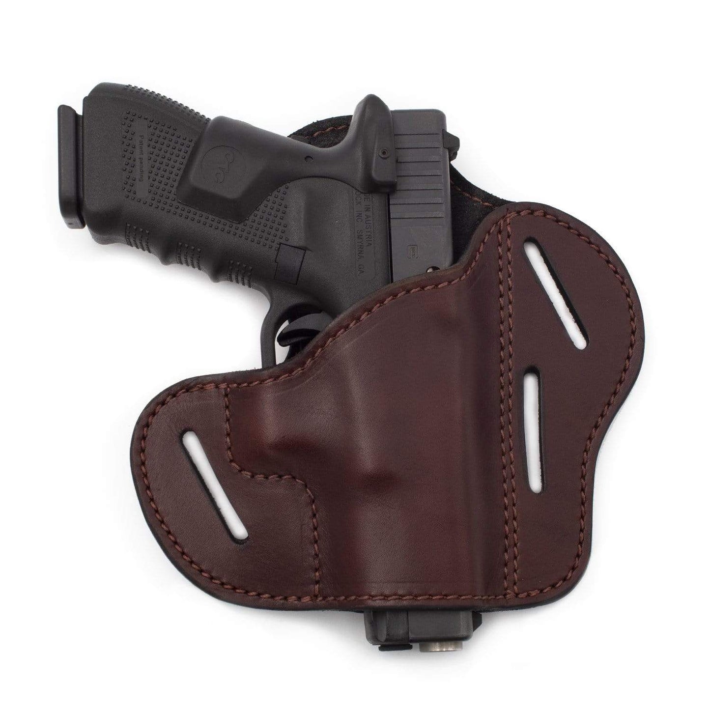Relentless Tactical The Ultimate Leather Gun Holster | 3 Slot Pancake Style Belt Holster | Handmade in the USA! | Fits S&W Shield/Glock/XD - Lifetime Warranty