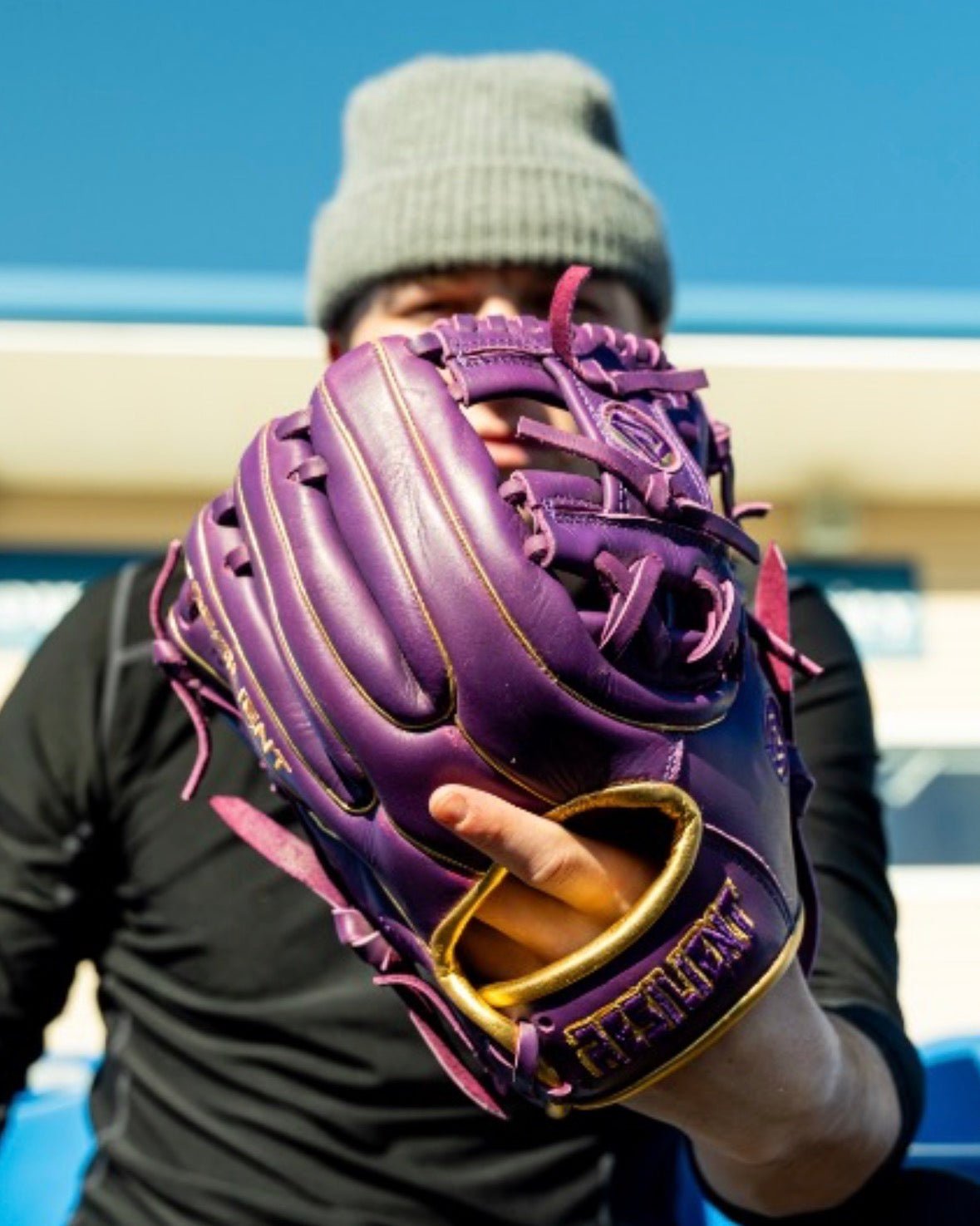 Resilient SFBL Relic MXT Series - Purple & Gold Baseball Glove - Angler's Pro Tackle & Outdoors