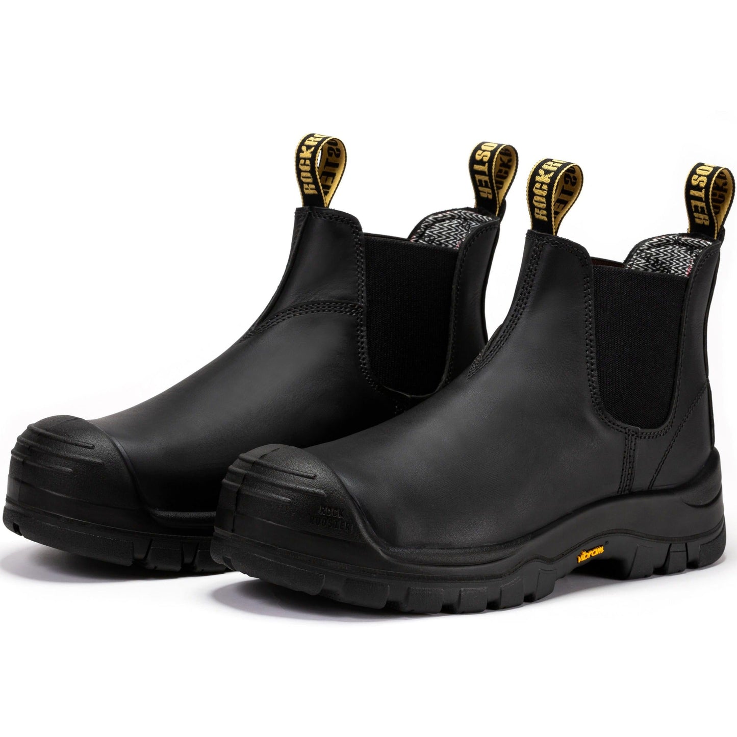 RockRooster Beaufort Men's Black 6 inch Composite Toe Pull-on Leather Work Boots VAK630