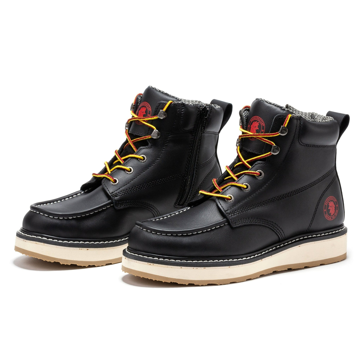 RockRooster Magnolia Men's 6 inch Black Soft Toe Zip Sided Wedge Work Boots SAP310 - Angler's Pro Tackle & Outdoors