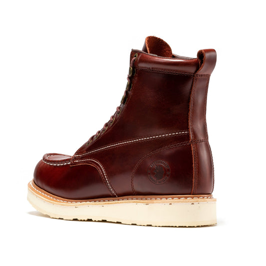 RockRooster Norwood Cherry Brown Men's 6 inch Soft Toe Wedge Work Boots SAP600