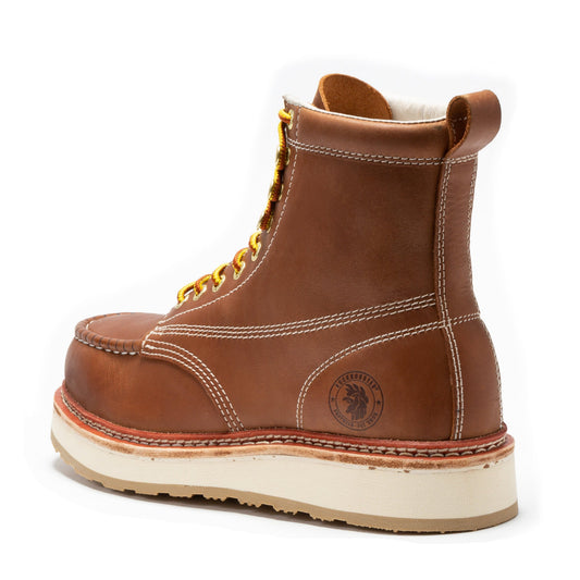 RockRooster Norwood Men's 6 inch Brown Steel Toe Wedge Work Boots SAP621