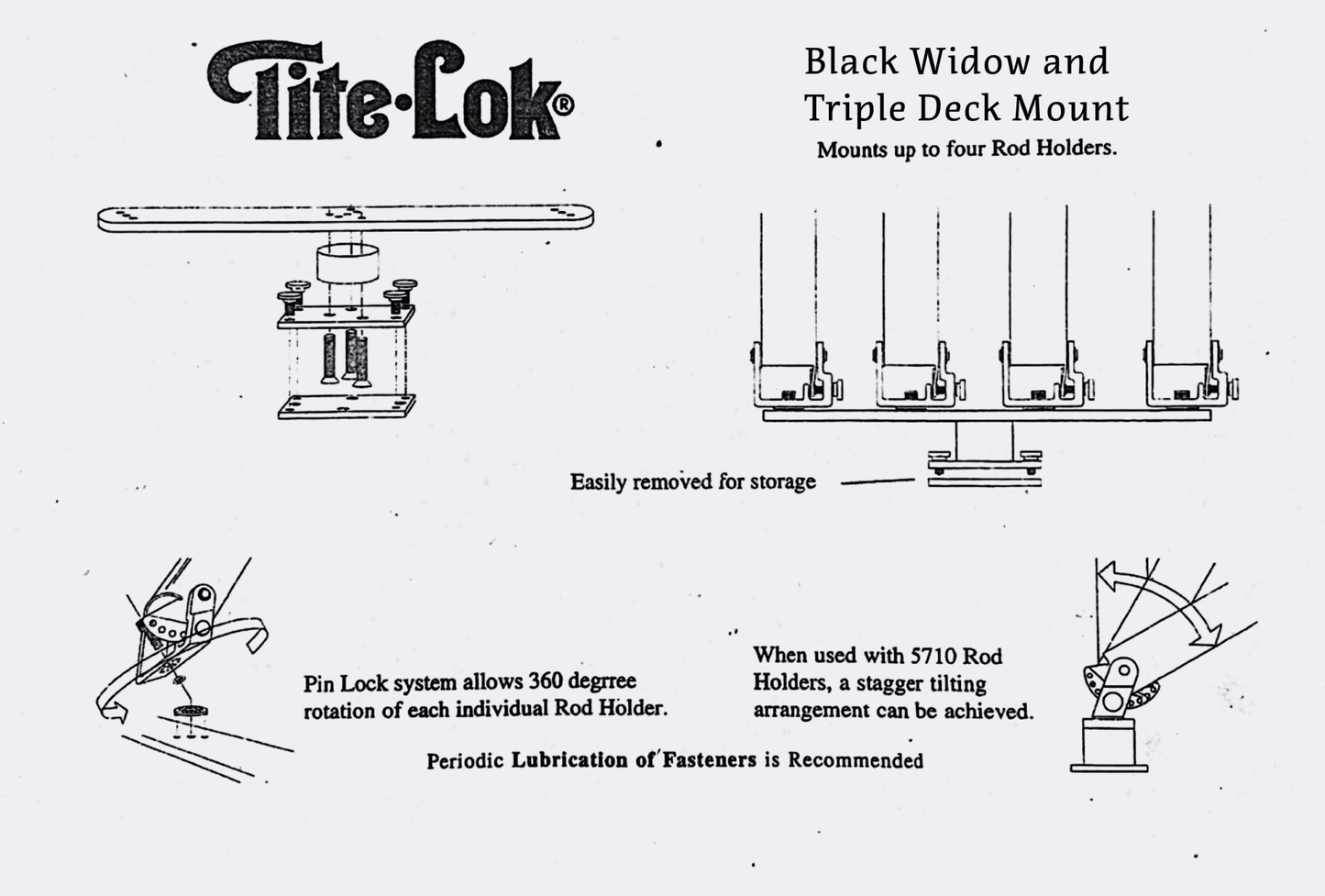 Tite-Lok Triple Deck Mount w/ Multi-Lok Rod Holders
