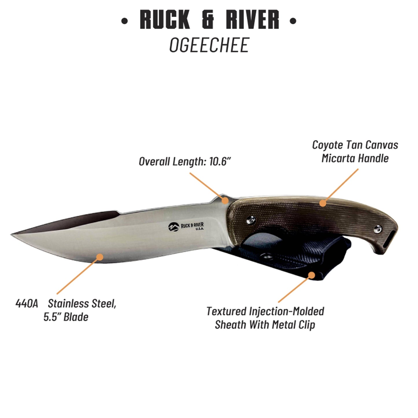 Ruck & River Ogeechee Fixed Blade Knife - Angler's Pro Tackle & Outdoors